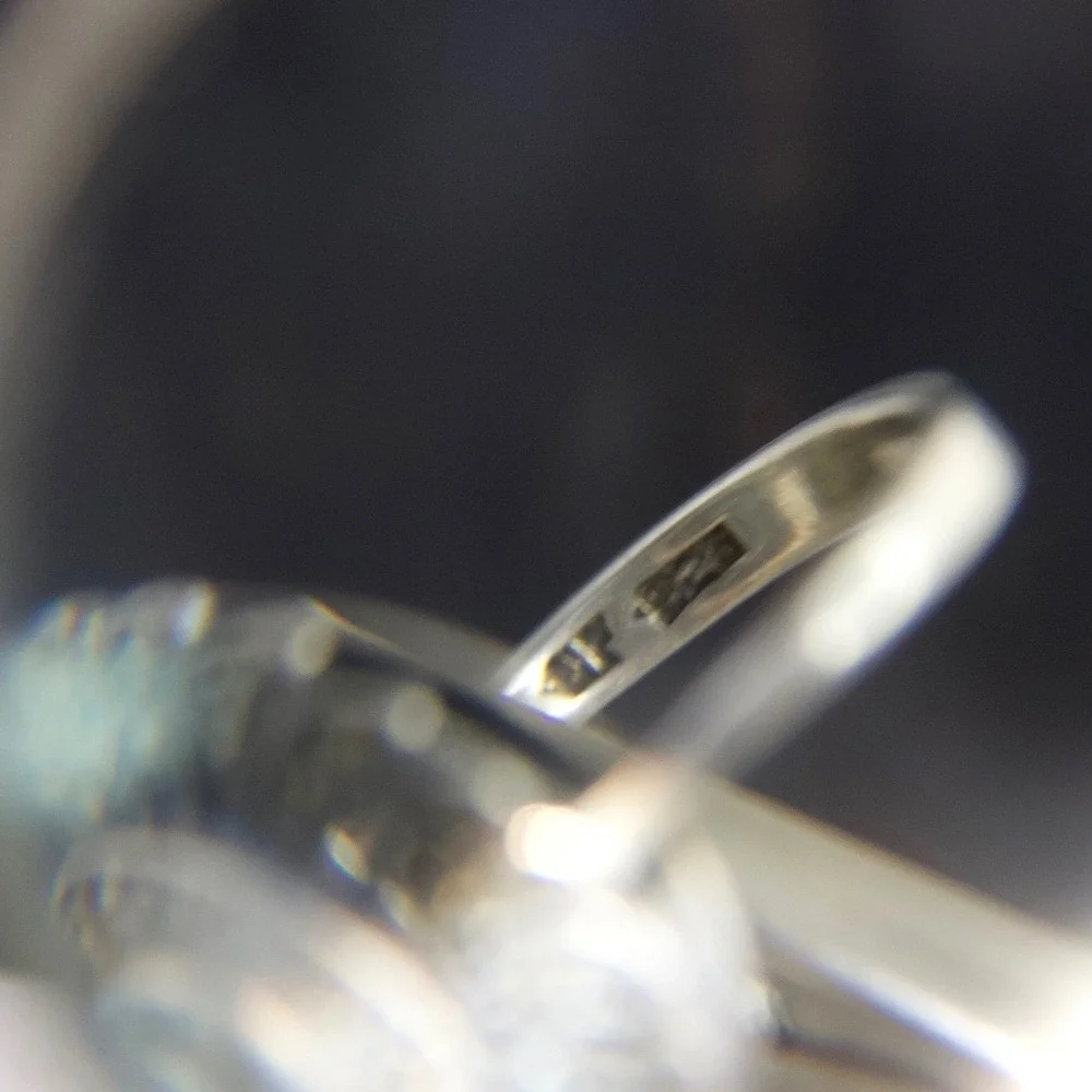 Vintage Sterling Silver Blue Topaz Marcasite Art Deco Style Sunburst Ring Size 9